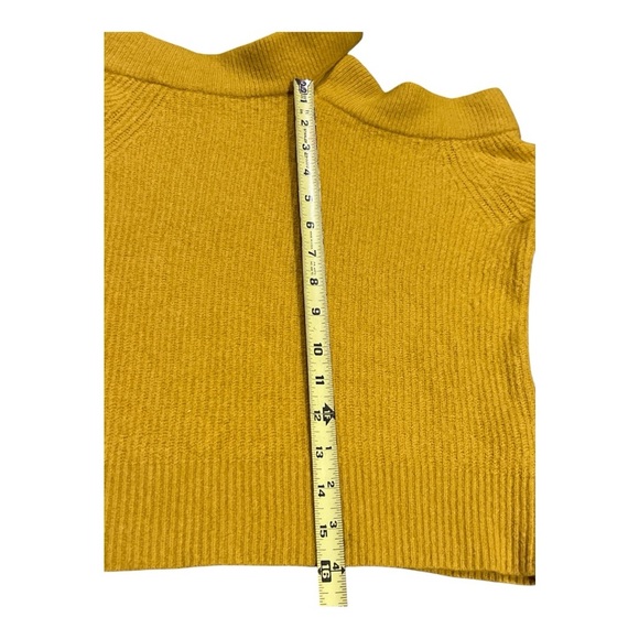 Anthropologie MOTH Cross Neck Chic Yellow Off-Shoulder Sweater XS - Picture 5 of 12